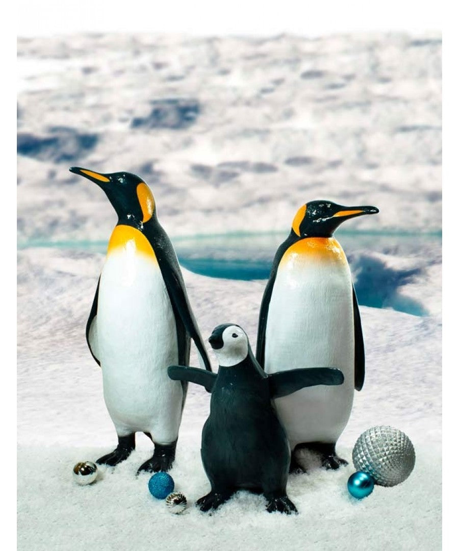 LED Lit Acrylic Penguin Family Prop Sculpture