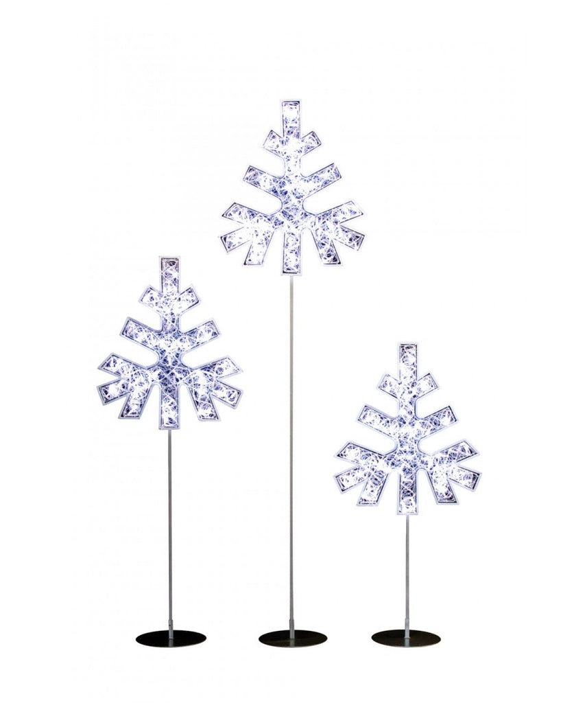 LED Lit Snowflake Tree Decor Set