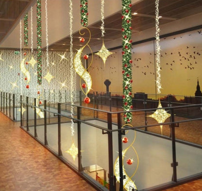 Illuminated Holiday Scroll Hanging Indoor Outdoor Commercial Decoration
