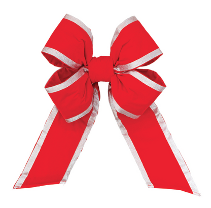 Red Velvet Bow with Silver Trim