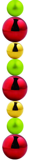 Red, Gold & Green Bead Ornament Stringers - Set of 4