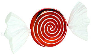 Large Red and White Wrapped Candy Ornament