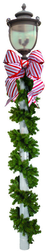 Commercial Outdoor Holiday Pole Wrap with Bow Kit