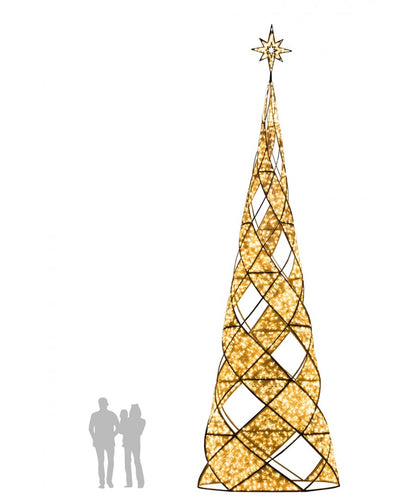 Illuminated Twisted Ribbon Christmas Tree