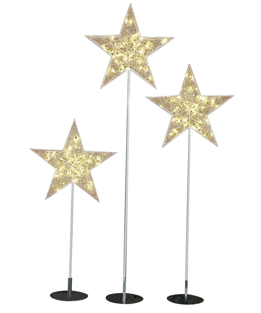 LED Illuminated Star Trees - Set of 3
