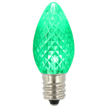 Premium Nickel Plated Non-Corrosive C7 Faceted LED Green Bulb .38w - 25 Pack