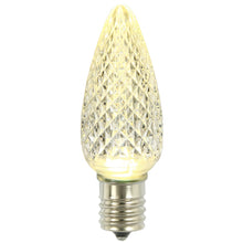 Premium Nickel Plated Non-Corrosive C9 Faceted LED Warm White Bulb .45w - 25 Pack