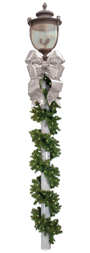 Commercial Outdoor Holiday Pole Wrap with Bow Kit