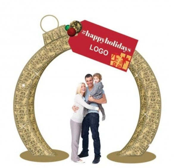 Custom Branded Commercial Holiday Lit Photo Op with Gift Tag