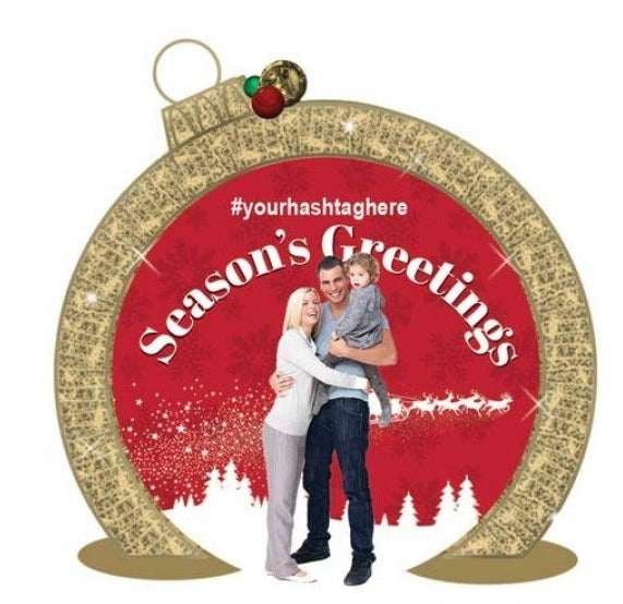 Commercial Holiday Ornament Lit Photo Op with Branded Graphic