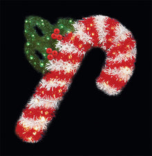 Garland Lit Candy Cane Pole Mount Decoration