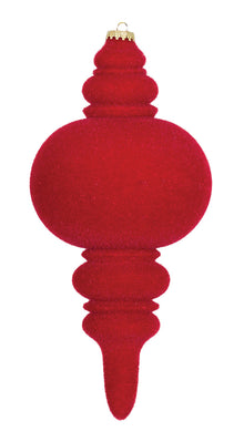 13" Flocked Finial Ornament (Set of 4)
