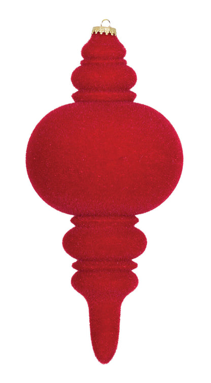 13" Flocked Finial Ornament (Set of 4)