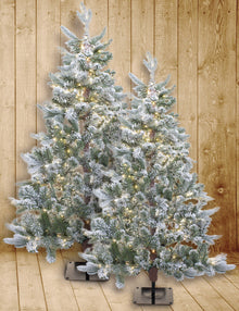 Snow Flocked Flat Christmas Tree