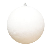 White Flocked Round Ornaments (Set of 6) 3 Sizes