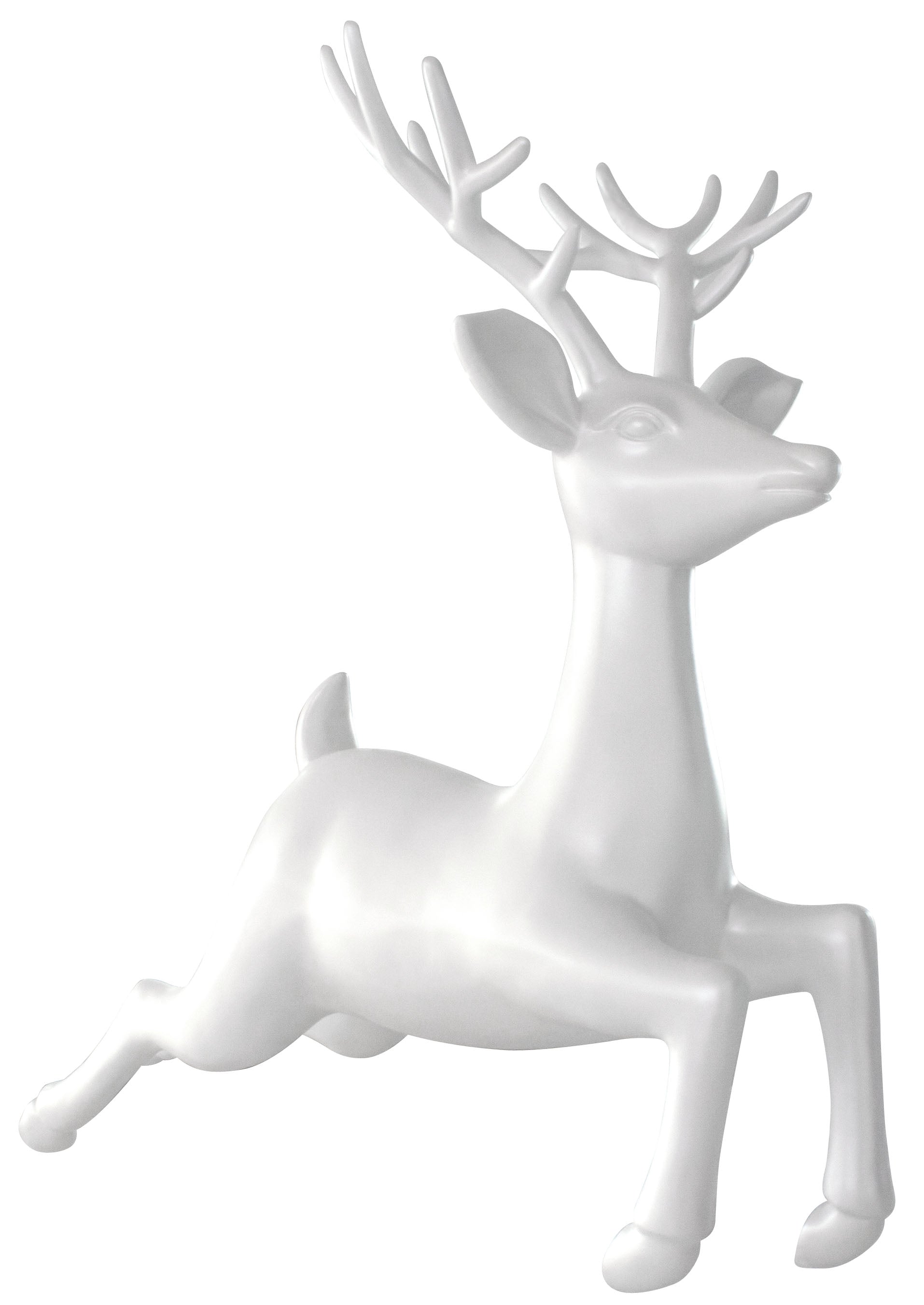 White Fiberglass Flying Reindeer Prop