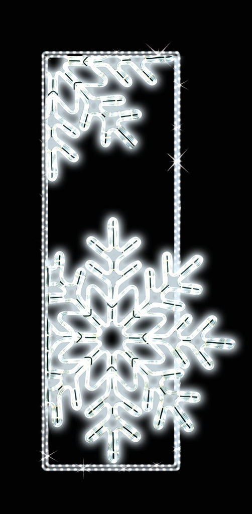 Illuminated Outdoor Pole Mount Decoration  Snowflakes