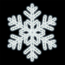 24" Cool White Outdoor Rope Light Snowflake