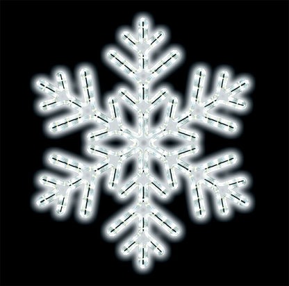 24" Cool White Outdoor Rope Light Snowflake