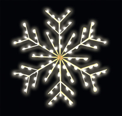 LED Deluxe Ice snowflake pole mount with aluminum frame and 90 C7 LED bulbs for indoor/outdoor use