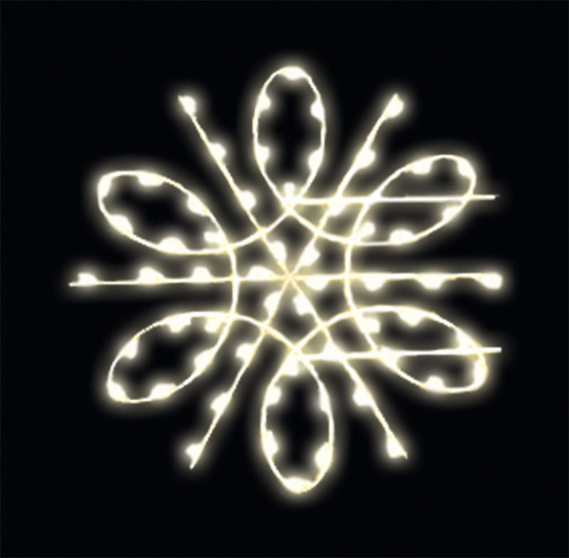 LED Bulb Snowflake Pole Mount Decoration