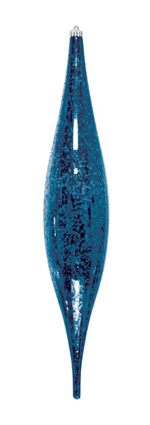 13" Mercury Oval Drop Finial Ornament (Set of 12)