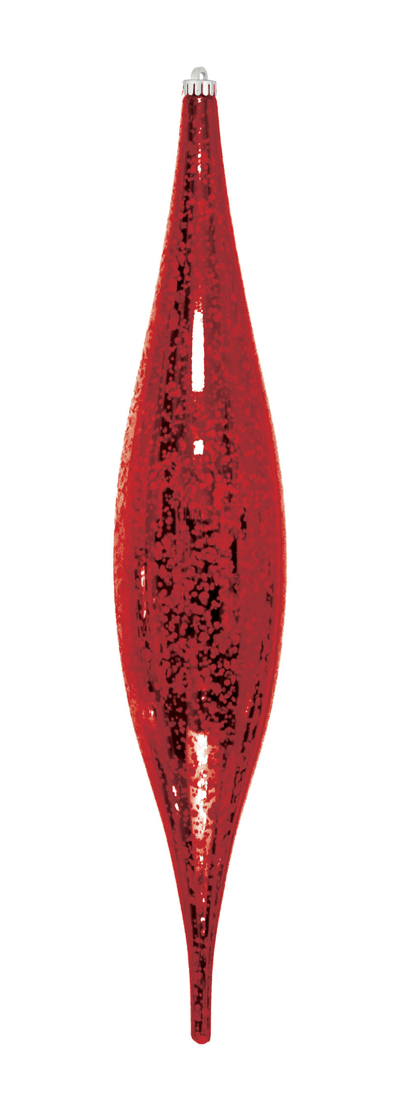 13" Mercury Oval Drop Finial Ornament (Set of 12)
