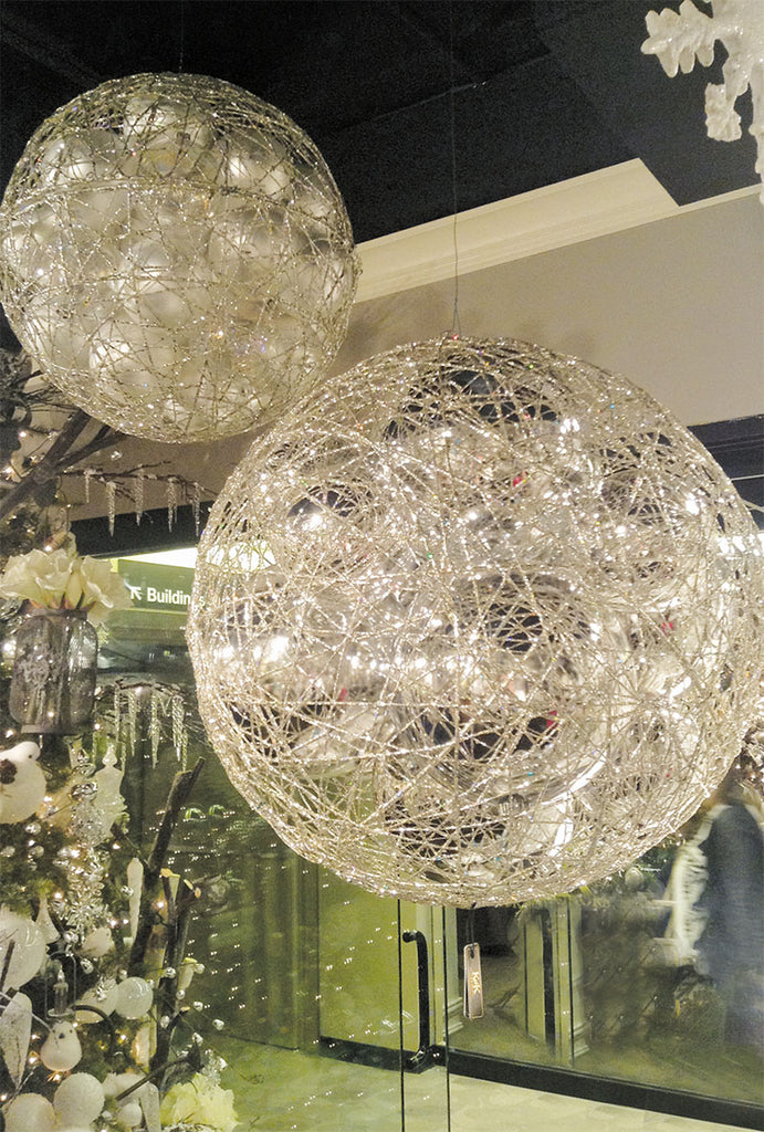 Champagne Glitter Ornament Cage - Round & Onion Shape