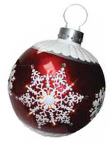 Red LED Lit Snowflake Ornament