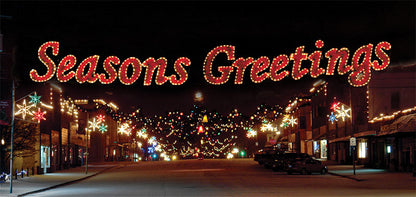 Seasons Greetings City Street Skyline Decoration