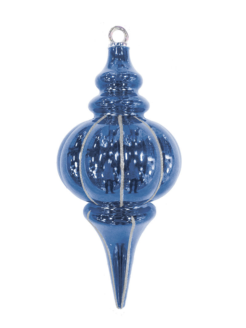 10.25" Striped Finial Ornament (Set of 12)
