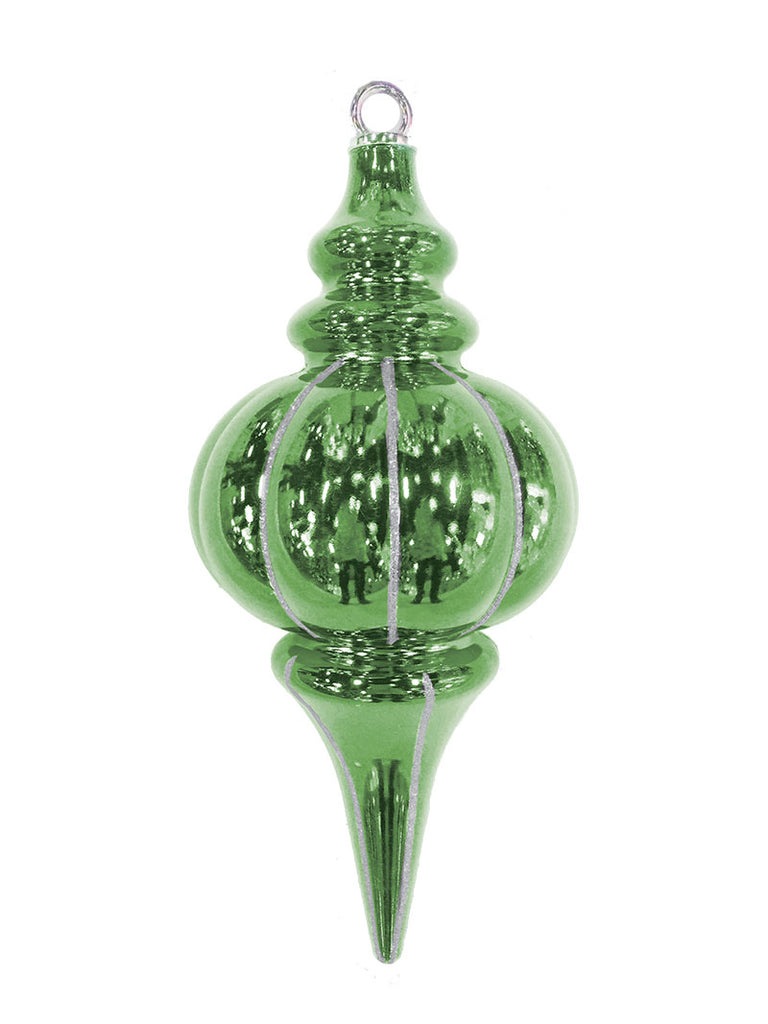 10.25" Striped Finial Ornament (Set of 12)