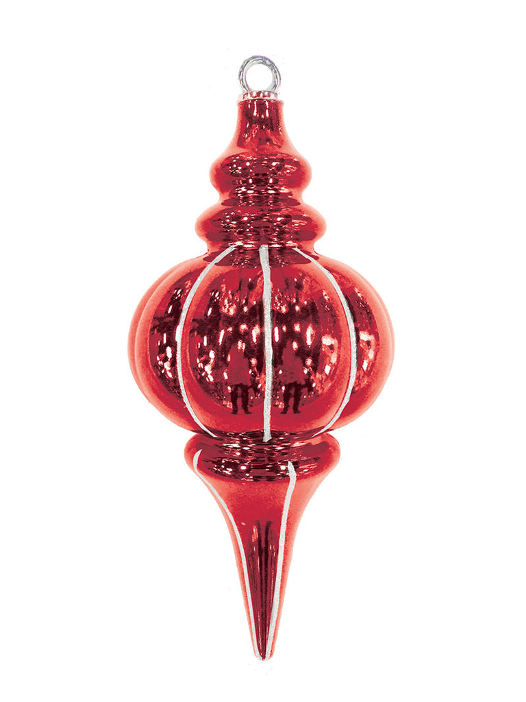 10.25" Striped Finial Ornament (Set of 12)